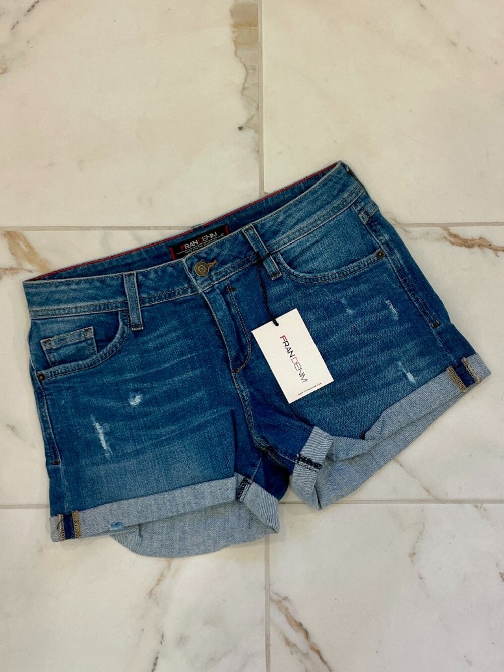 Fran Denim Cuffed Jean Shorts NWT